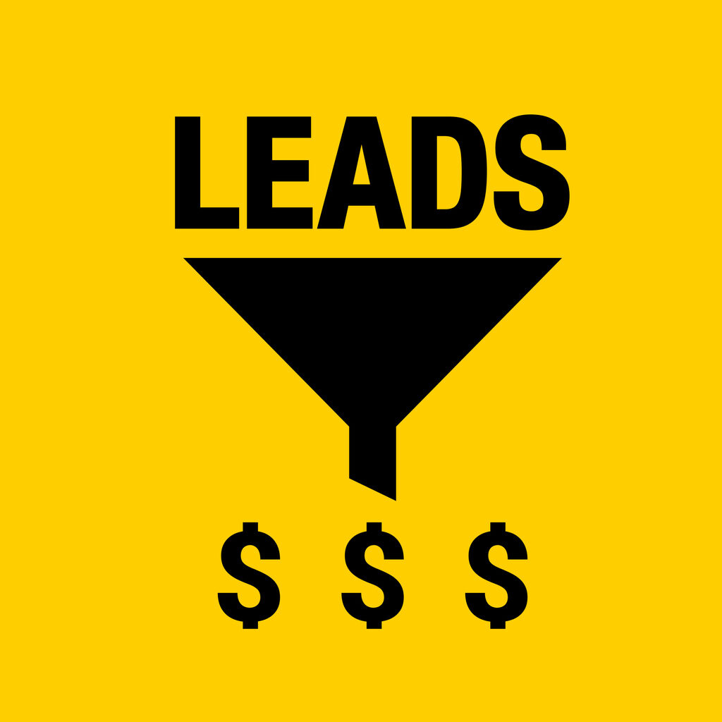 Simple Funnel with Leads and Dollar Sign Icon.